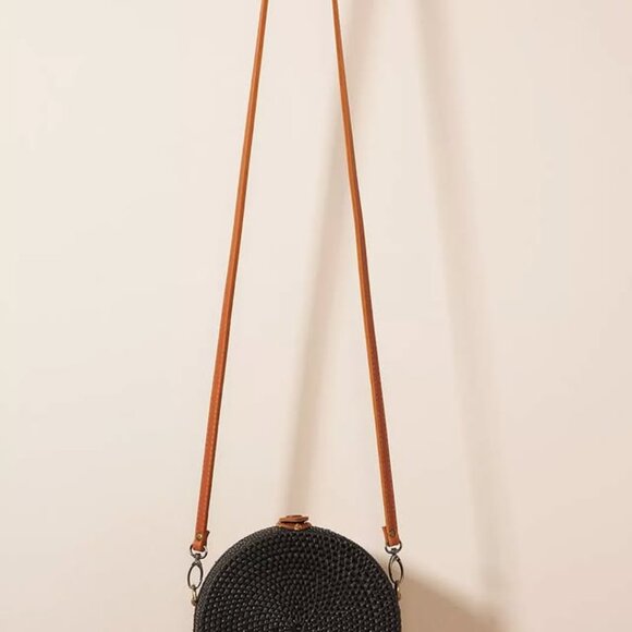 Anthropologie Lyra Rattan Crossbody Bag Adjustable Strap - Picture 2 of 7